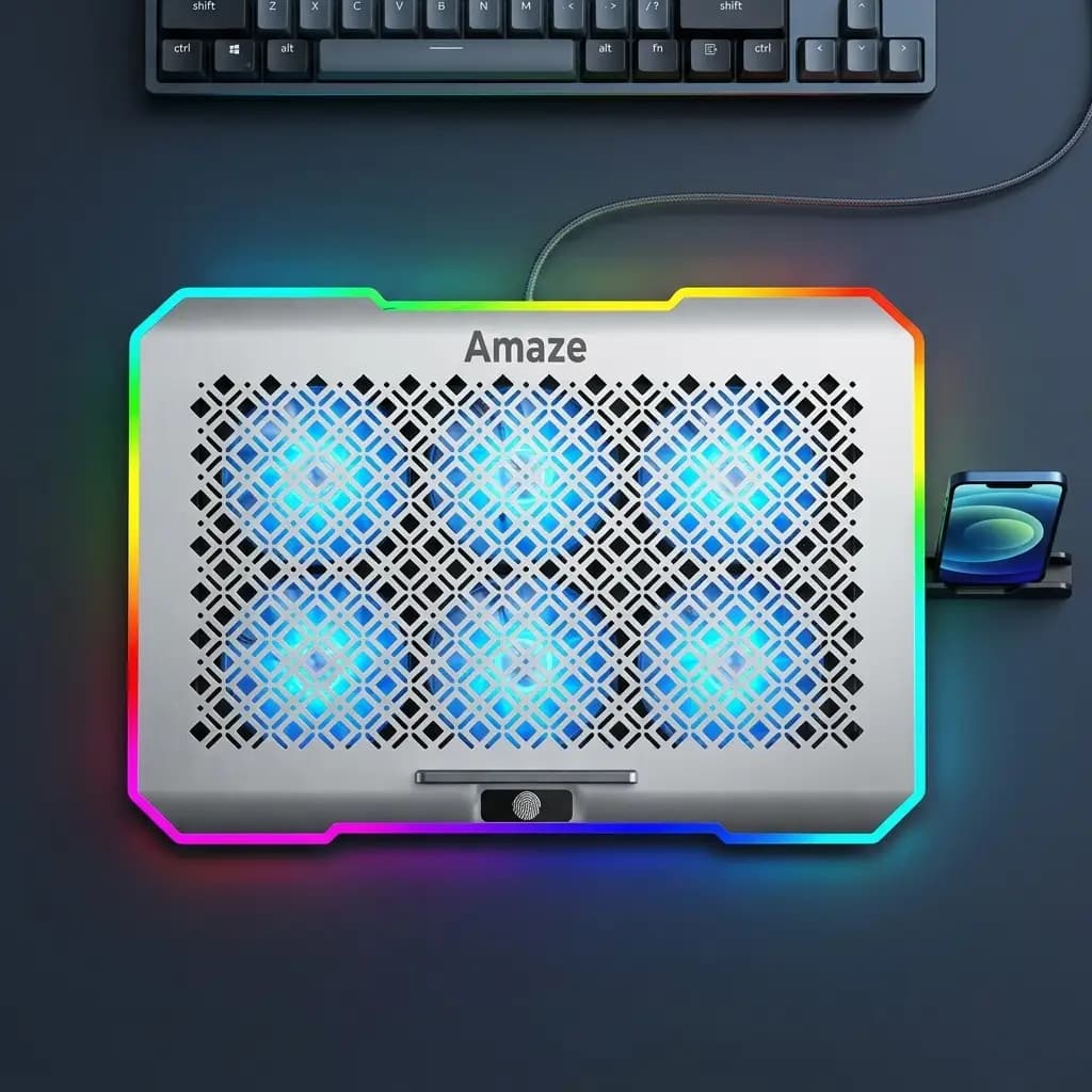 RGB 6-Fan Laptop Cooling Stand (A500)
