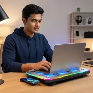 RGB 6-Fan Laptop Cooling Stand (A500) 4