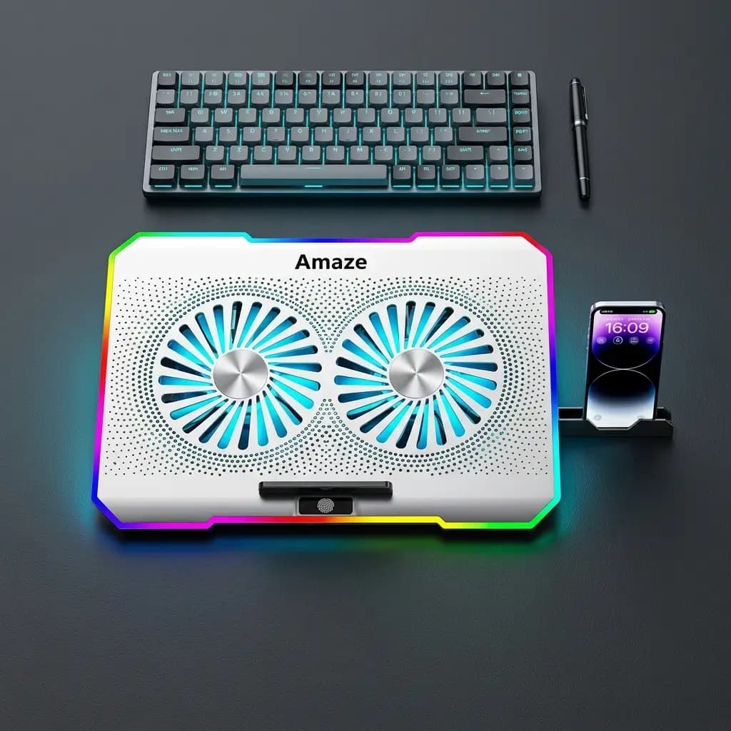 RGB Dual Fan Laptop Cooling Stand (A505)
