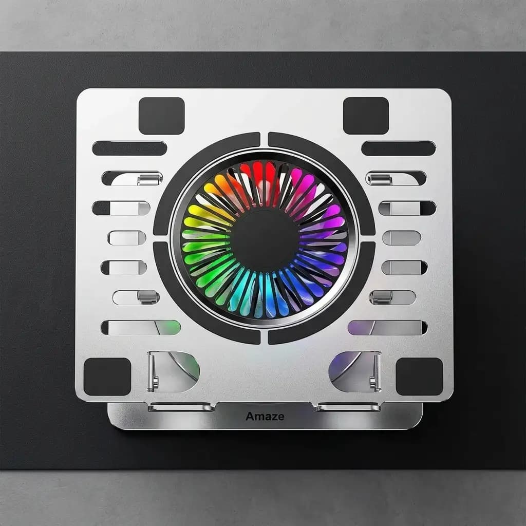 Rotatable Aluminum RGB Laptop Cooling Stand (A525)