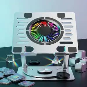 Rotatable Aluminum RGB Laptop Cooling Stand (A525) 2
